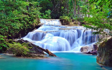 Kanchanaburi Waterfall In Thailand