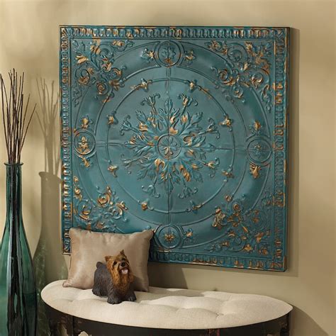 The array of decorative metal wall décor at bedbathandbeyond.com gives you plenty of options for your décor. Design Toscano Viennese Pressed Metal Ceiling Tile Wall Décor & Reviews | Wayfair