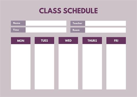 Free Online Class Schedules Design A Custom Class Schedule In Canva