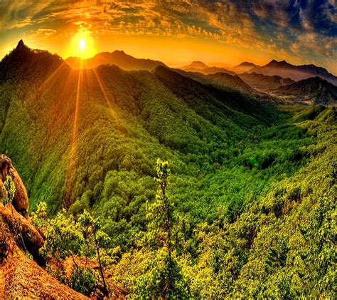 Sunshine Landscape Morning Mountain Nature Sun Hd Wallpaper Peakpx