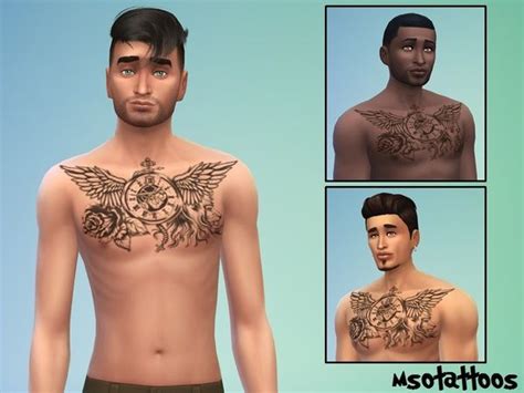 Luvjakes Sims 4 Downloads Chest Tattoo Men Sims 4 Cc