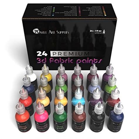 Castle Art Supplies 3d Fabric Paint Set 24 Premium Vibrant