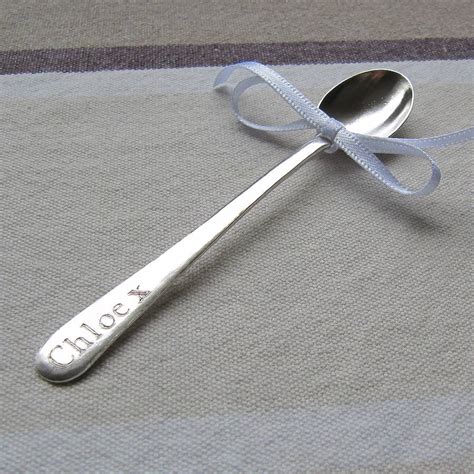 Personalised Sterling Silver Christening Baby Spoon By Gracie Collins