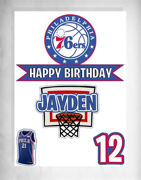 Philadelphia 76ers Cake Topper Philadelphia 76 Ers Birthday Etsy