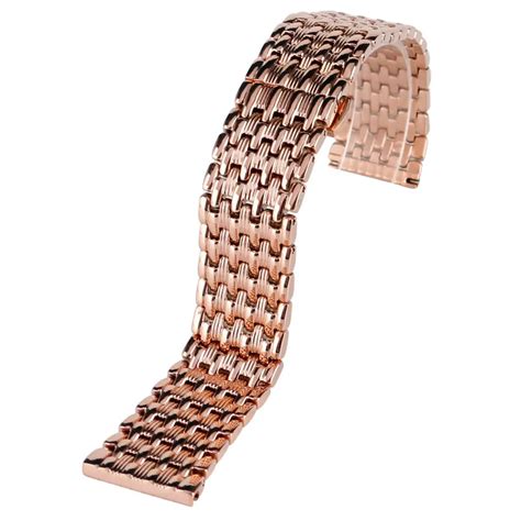 Buy Rose Gold Strap 18mm 20mm 22mm Bracelet Solid Link