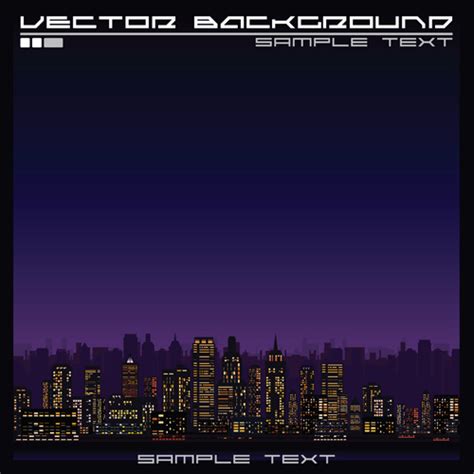 Beautiful Night City Vector Graphics 04 Welovesolo