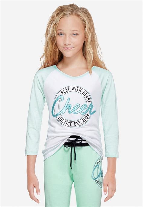 Cheer V Neck Sports Tee Girls Sportswear Tween Outfits Girls Activewear