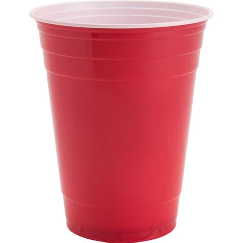 Genuine Joe 16 oz Plastic Party Cups - 16 fl oz - 50 / Pack - Red ...