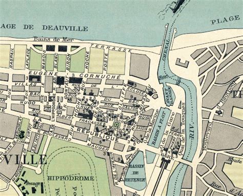 Deauville Map Plan De La Ville De Deauville Old Map Etsy