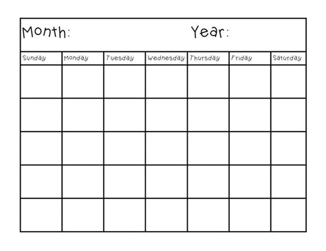 Blank Calendar Pages For Customized Schedule Blank Calendar Pages