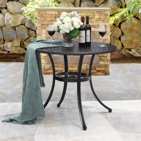 Nuu Garden 36 Inch Outdoor Round Patio Table Cast Aluminum Bistro