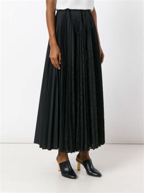 Veronique Branquinho Long Pleated Skirt Modesens