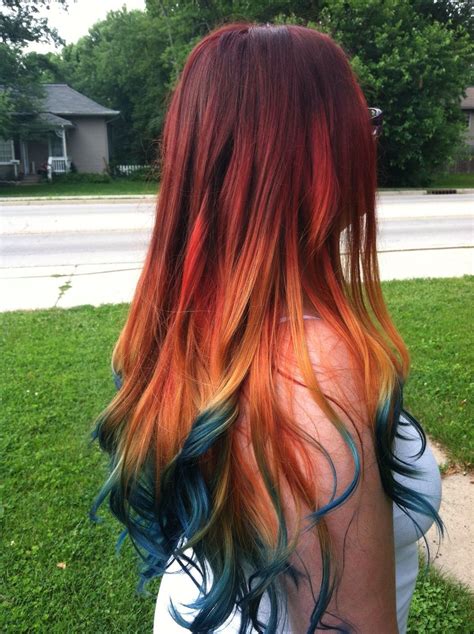 10 Fire Red Ombre Hair Fashion Style