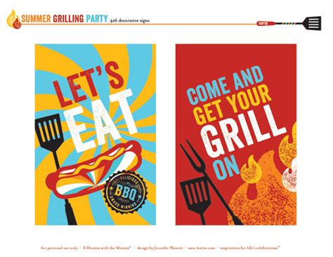 Free Printables Summer Grilling Party Or Bbq Party Hostess With The Mostess®