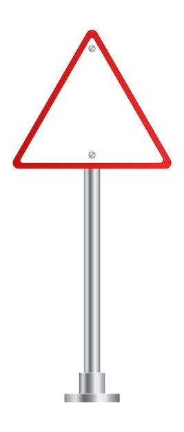 Premium Vector Triangular Road Sign Blank Red Triangle Warning