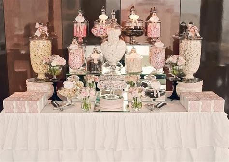 Buffet table is ideal to house your living room furniture items, thus clearing the clutter and providing you quick access to décor essentials. White / Cream / Ivory Candy & Dessert Tables | Candy bar wedding, Pink candy buffet, Candy ...
