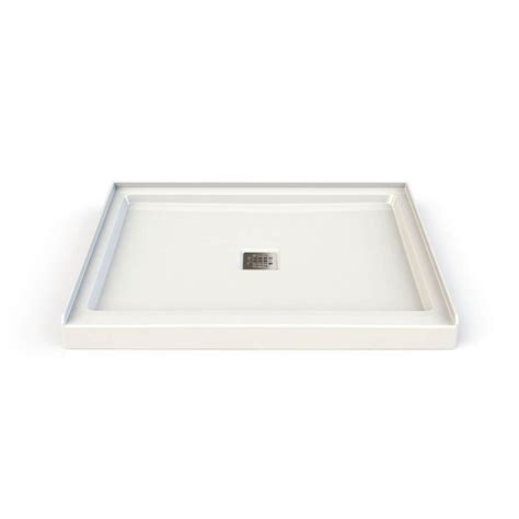 Maax Hana 34 In X 42 In Double Threshold Shower Base In White 106382 000 001 000 The Home Depot