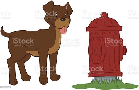 Dog With Fire Hydrant Stock Illustration Download Image Now Animal
