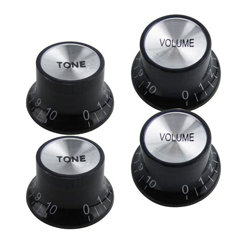 4pcs Tone Volume Knobs 2t2v Speed Control Top Hat For Lp Sg Electric
