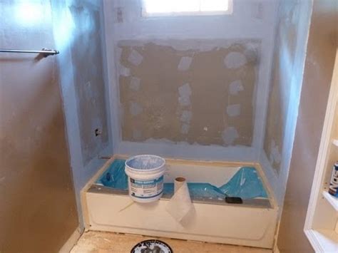 This idea brings us to answer the question of how to install cement around the shower? Tile backer board installation - 60" bathtub surround ...