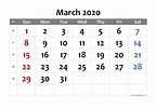 Free Printable March 2020 Calendar [Free Premium]