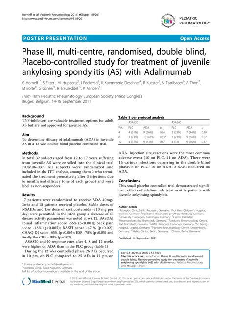 Pdf Phase Iii Multi Centre Randomised Double Blind Placebo Controlled Study For Treatment