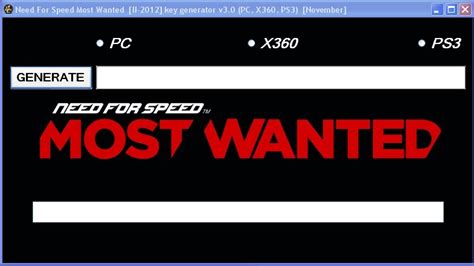 Need For Speed Most Wanted Ii 2012 Key Generator V30 Pc X360 Ps3