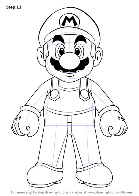 learn how to draw mario from super mario super mario step by step drawing tutorials disney