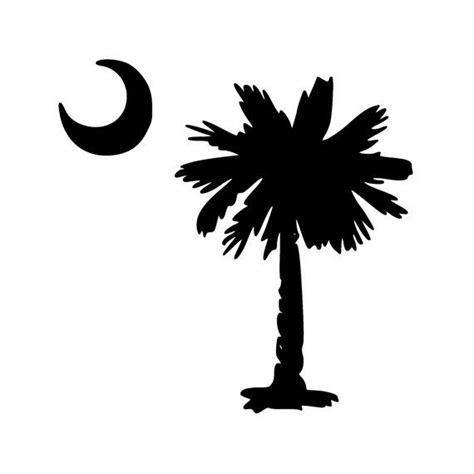 Palmetto Tree With Crescent Moon Vinyl Decal South Carolina Flag Die