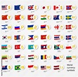 Symbols world money with national county flags. Vector currency ...