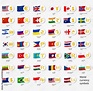 Symbols world money with national county flags. Vector currency ...