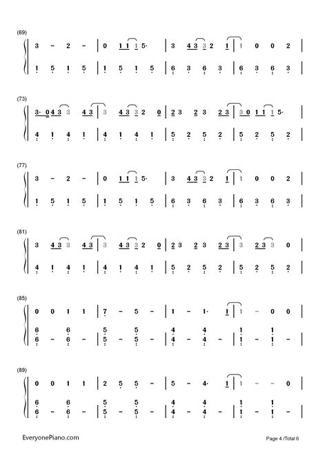 Still Breathing Green Day双手简谱预览4 钢琴谱文件（五线谱、双手简谱、数字谱、midi、pdf）免费下载
