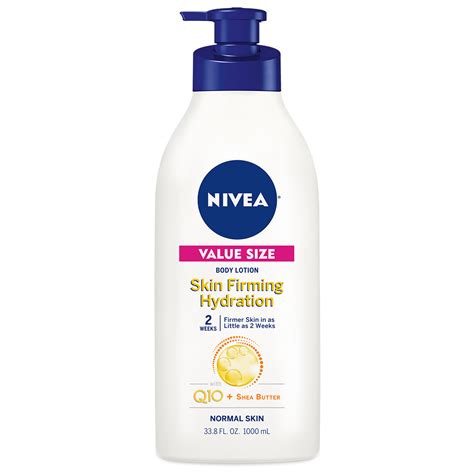Nivea Skin Firming Hydration Body Lotion With Q10 And Shea Butter 33 8 Fl Oz Pump Bottle