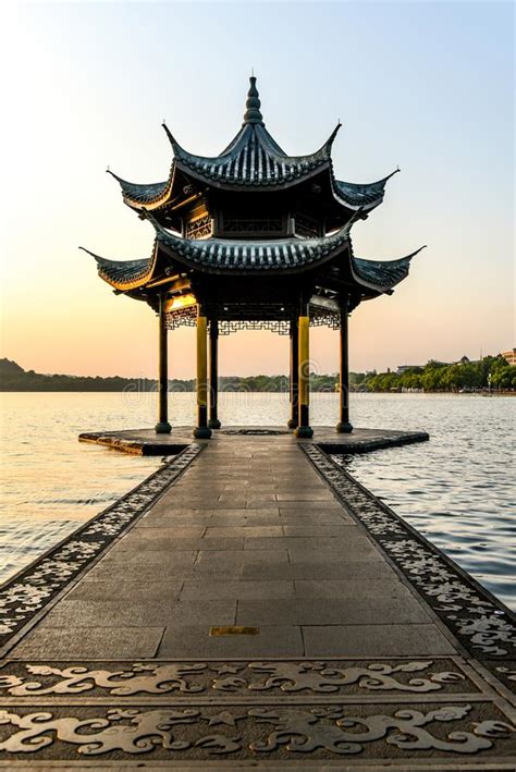 The Beautiful Landscape Scenery Of Xihu West Lake And Pavilion In