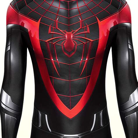 Spider Man Miles Morales PS Costume Cosplay Suit Ver Etsy