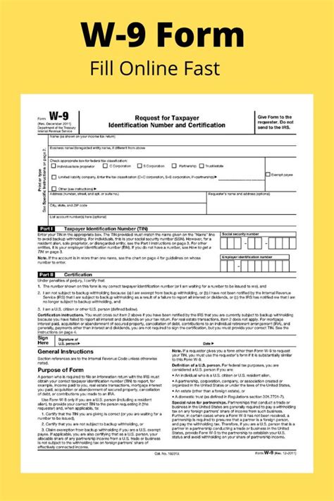 Irs Form W 9 Fillable