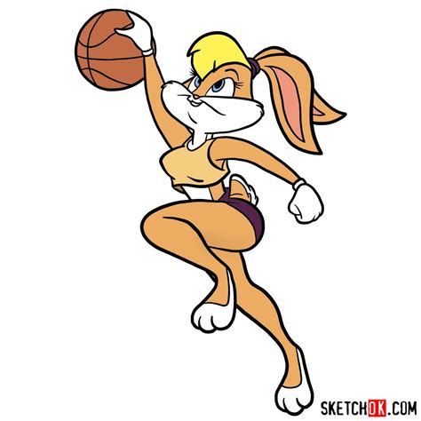 how to draw lola bunny playing basketball step by step drawing tutorials bunny drawing