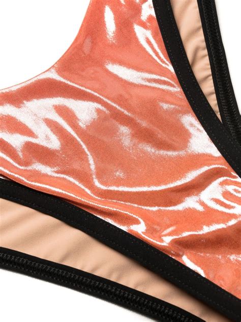 Andre Damo Cut Out Metallic Swimsuit Farfetch