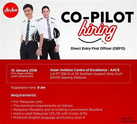 We welcome the next generation of pilots to our. AirAsia Direct Entry First Officer (January 2018) - Better ...