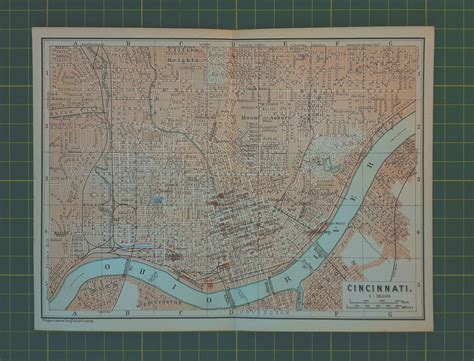 1894 Vintage Map Of Cincinnati