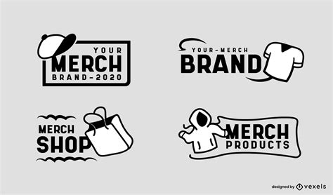 Merch Logo Set Design Vector Download