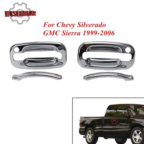 Wisengear Chrome Door Handle Cover For Chevy Chevrolet Silverado 1500