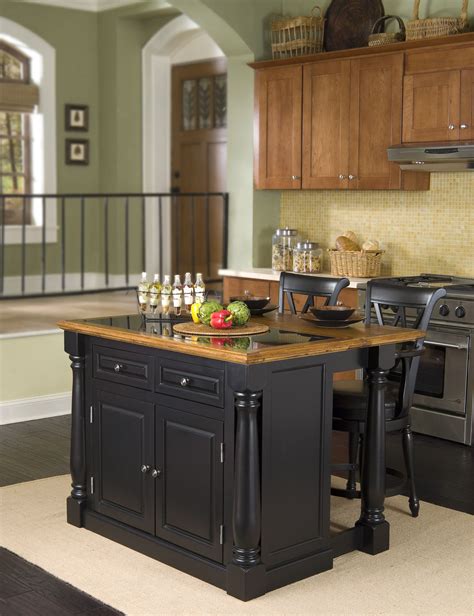 Home Styles Monarch Granite Top Kitchen Island And Two Stools