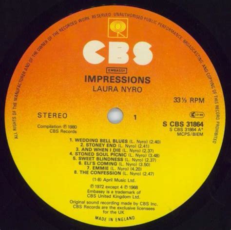 Laura Nyro Impressions Uk Vinyl Lp Album Lp Record 342529