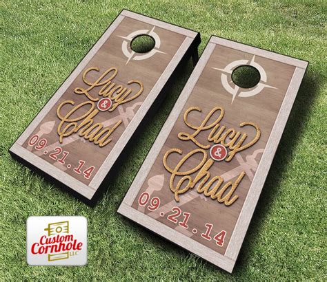 Wedding Nautical Rope Cornhole Set With Bags Custom Cornhole Llc