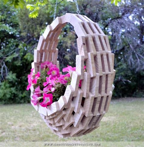 Easy And Inexpensive Diy Pieced Wood Hanging Flower Basket