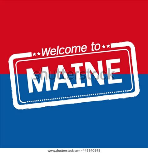 Welcome Maine Us State Illustration Design Stock Vector Royalty Free