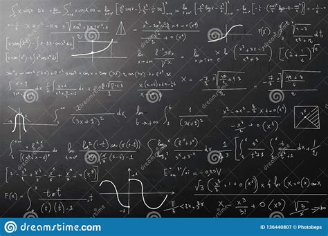 Mathematical Calculations On Blackboard Stock Image ...