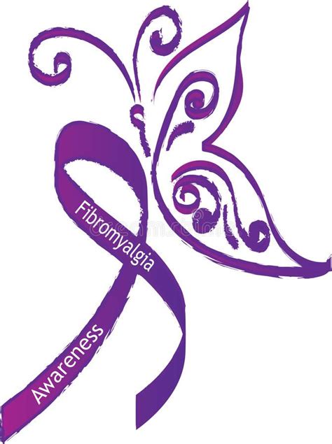 Fibromyalgia Awareness Day Symbol Of Fibromyalgia Purple Butterfly