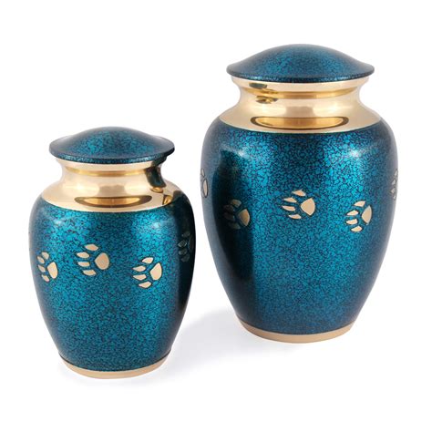 Community cremation means your pet will be cremated along with. Chetan metallic paw tracks Pet Urn- metallic blue/polished ...